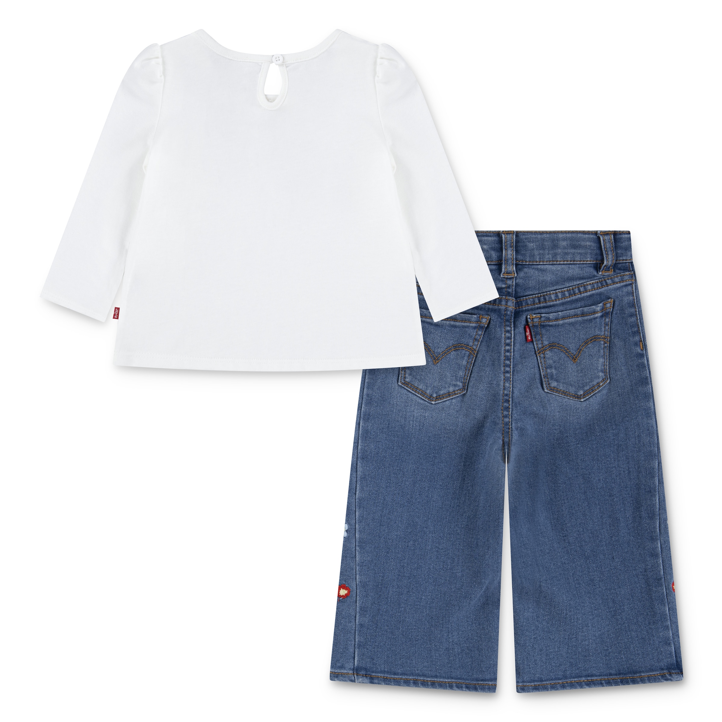 Levi's® Kids Langarmshirt & Hose »LVG CROCHET LEVI'S TOP,JEANS«, 2 Stk. mit Blümchenstickereien - for GIRLS
