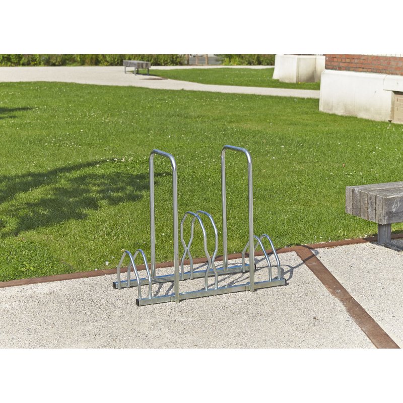 Râtelier 3 vélos avec 2 arceaux pour antivol