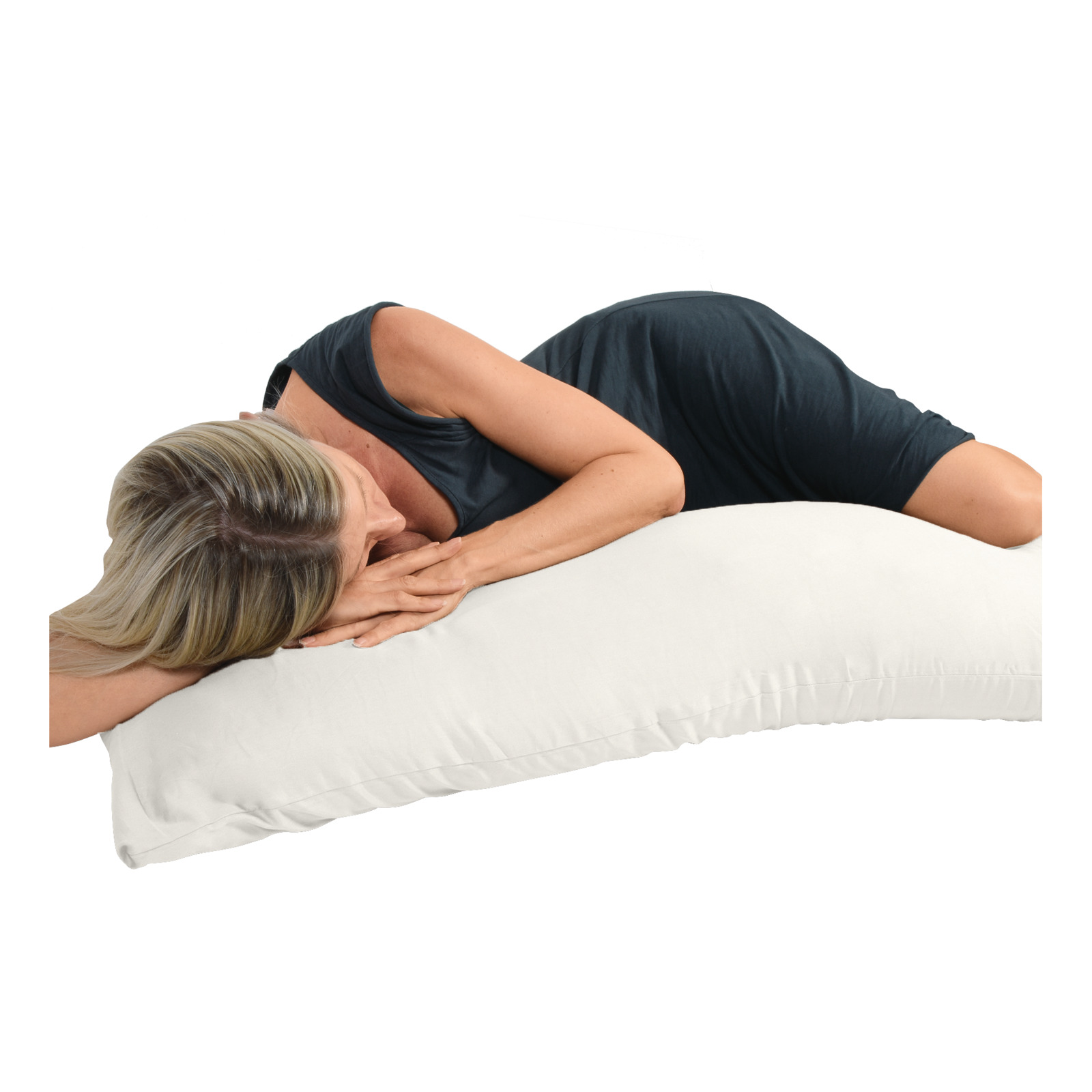 Kissenbezug für Seitenschläfer Satin uni weiss