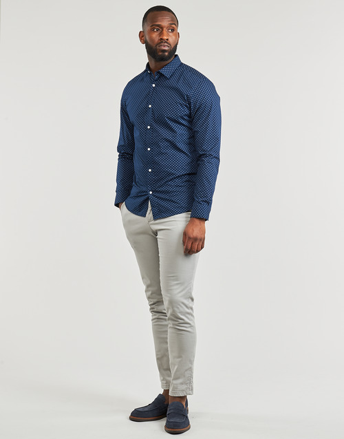 Jack & Jones - JJJOE PRINT SHIRT LS SS24 - Marine