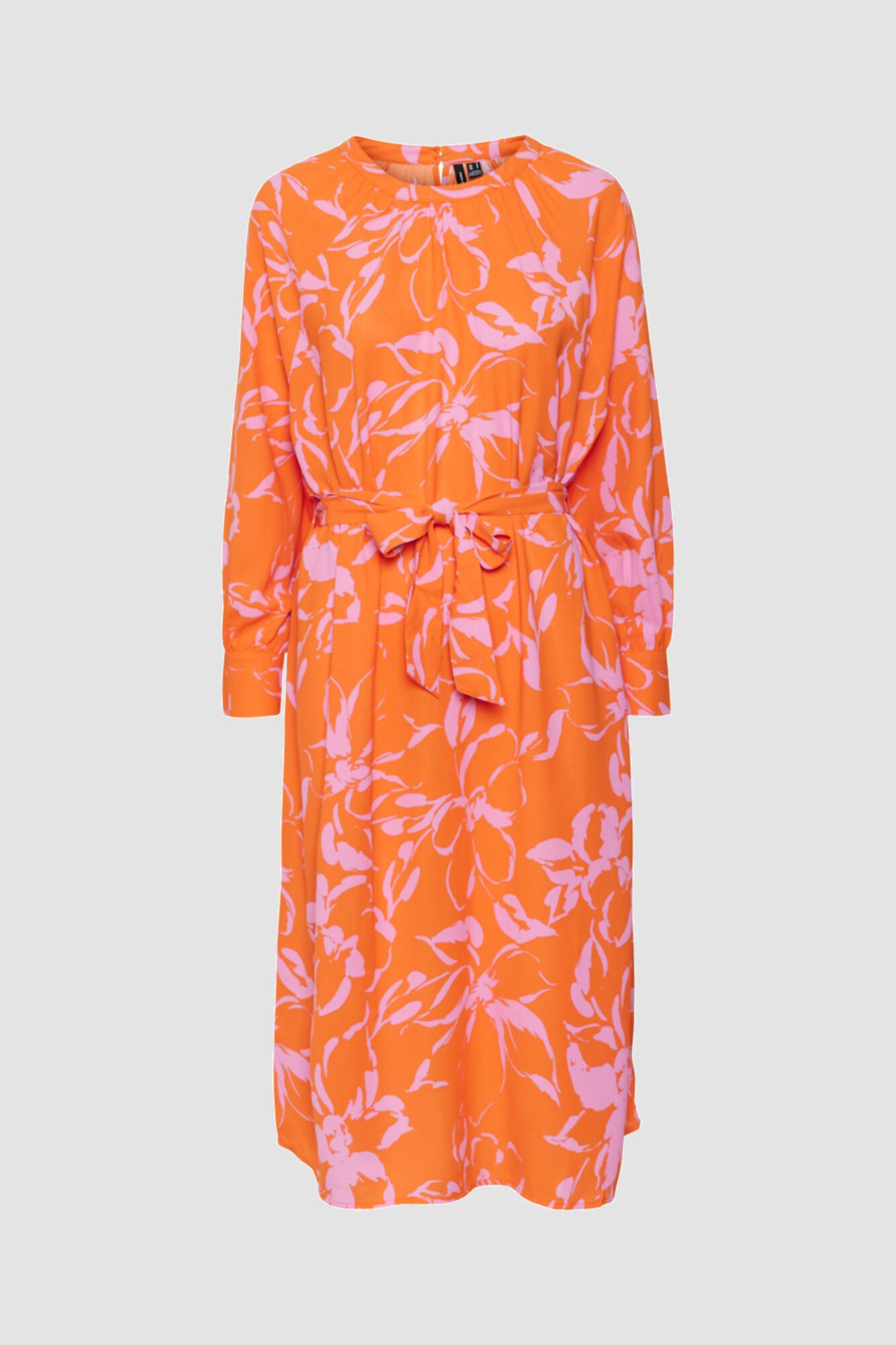 Vestido midi plus size - Laranja