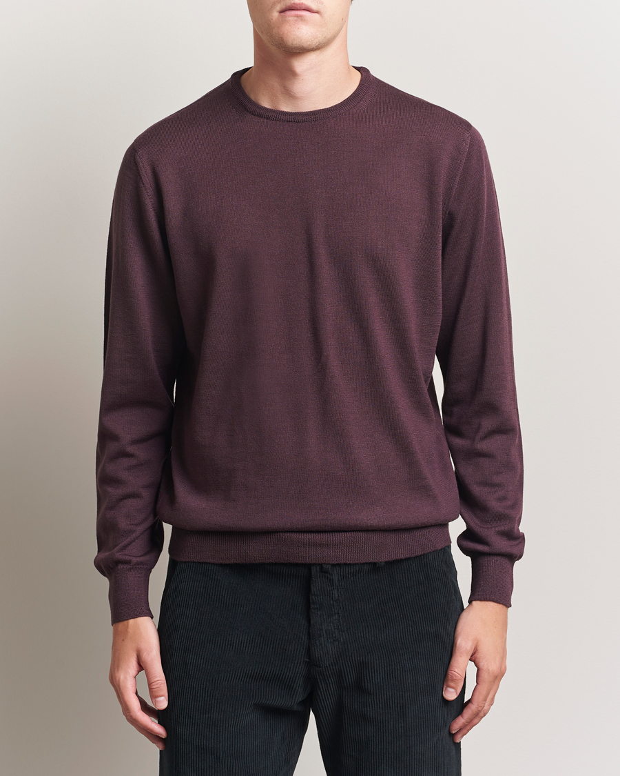 Morgano Extra Fine Merino Wool Crewneck Purple