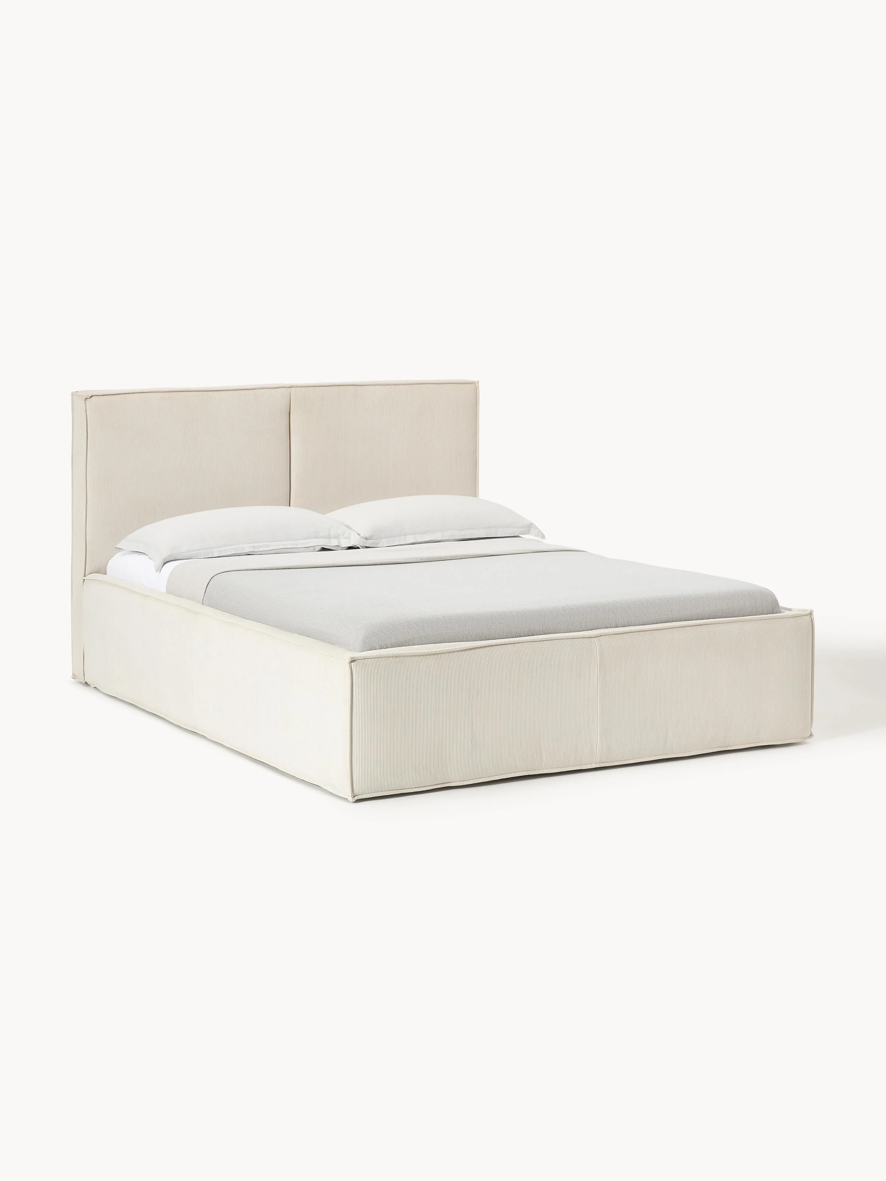 Ribfluwelen gestoffeerd bed Dream met opbergruimte
