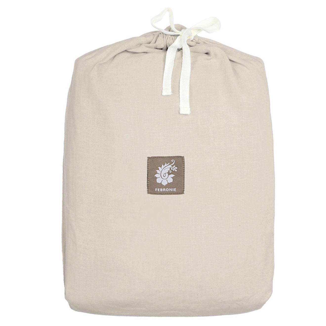 Febronie Couvre-lit 100% Lin  frangé Hortense poudre
