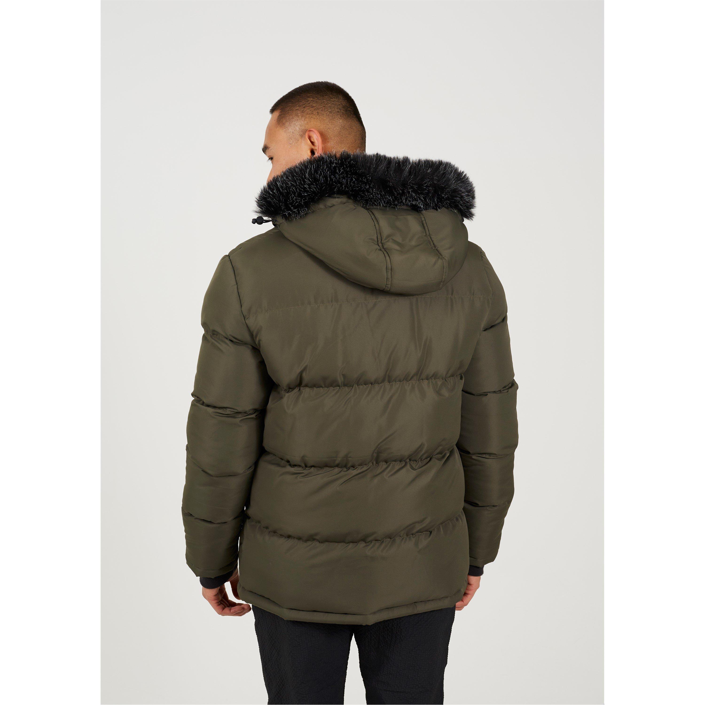 Brave Soul Padded Jacket with Fur Trim Hood