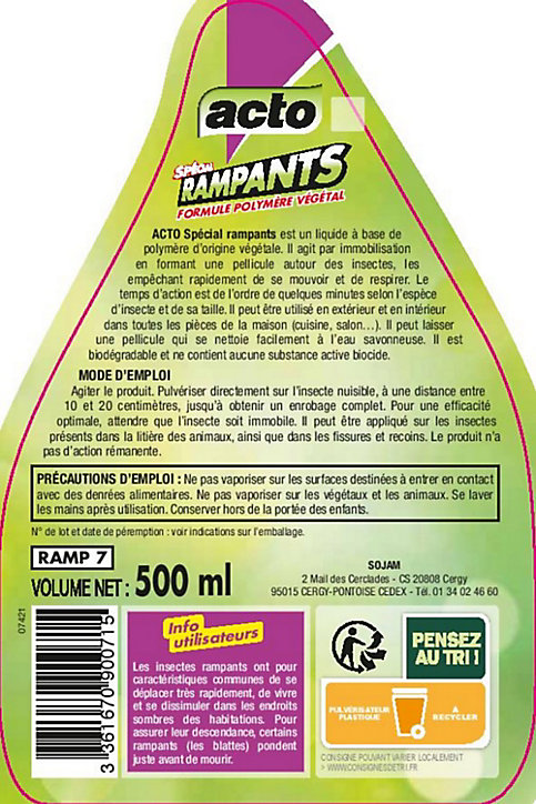 Aérosol anti insectes rampants Acto