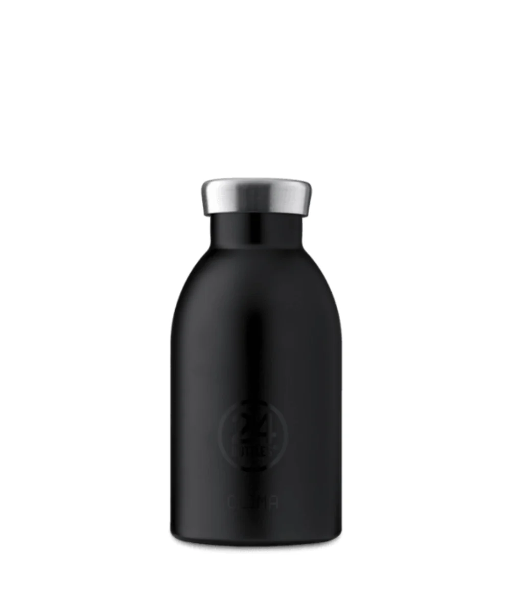 24Bottles  Clima Stone Finish flaske, Tuxedo Black - 330 ml.