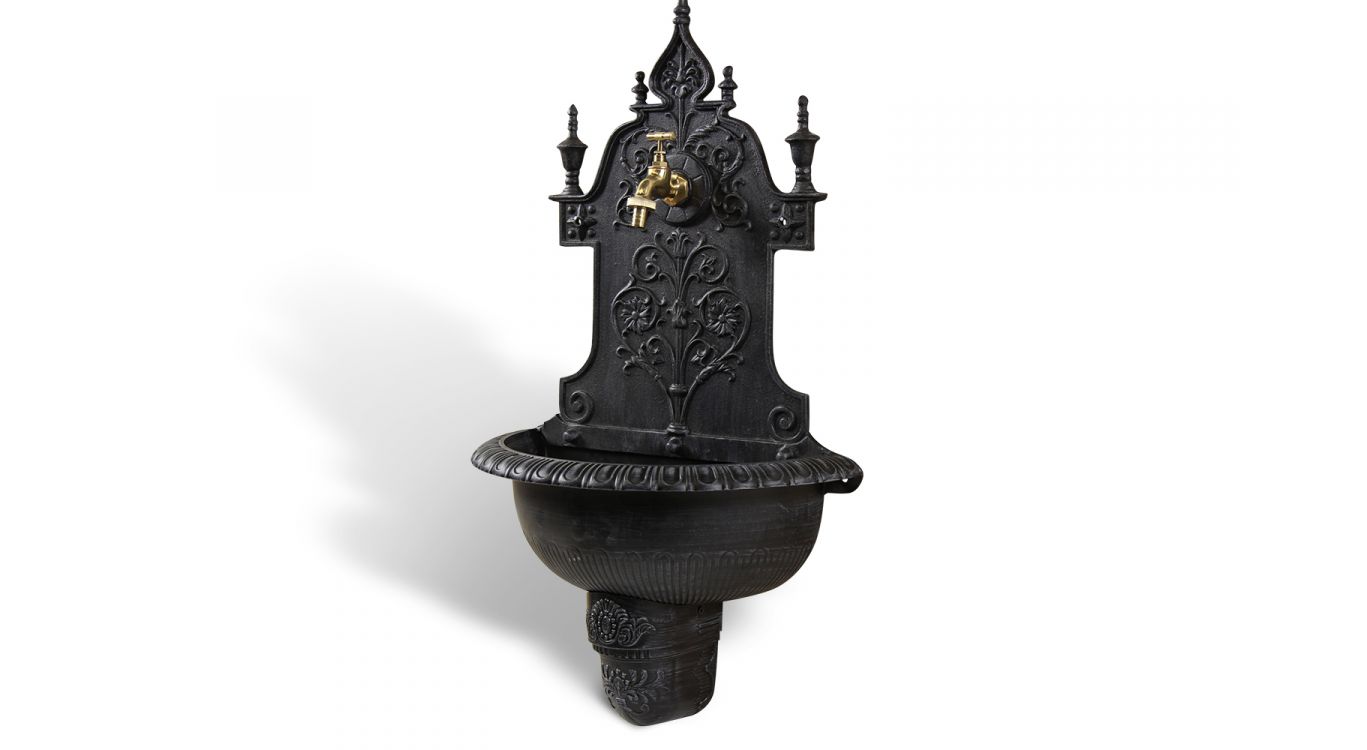 Fontaine de jardin aluminium gris 44x22.5x77.5cm