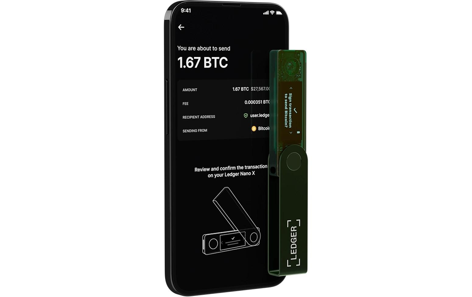 Nano X Emerald Green<br>Crypto-Hardware-Wallet mit Bluetooth zum Kaufen, Verwalten und Vermehren digitaler Vermögenswerte