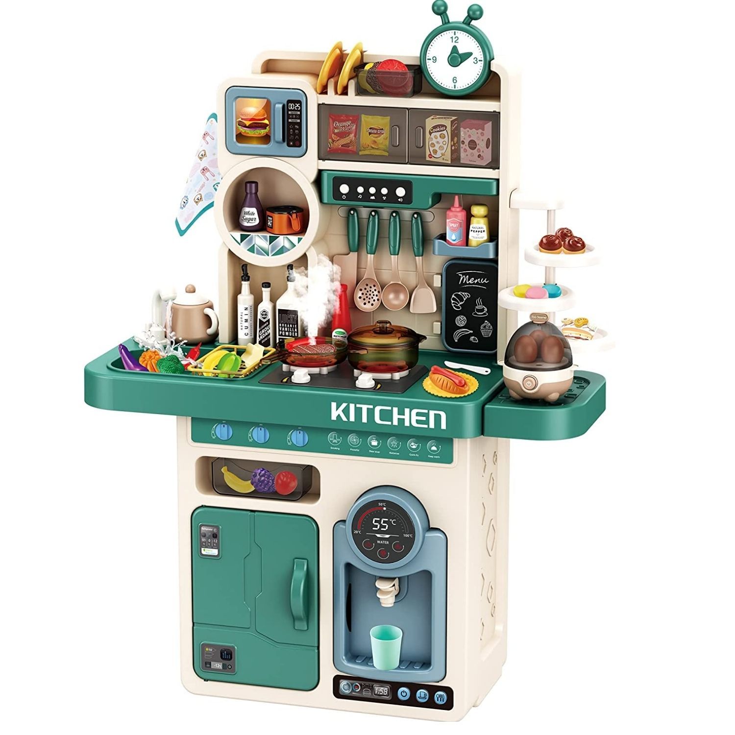Coemo Kinderküche Tony Spielküche TÜRKIS mit viel Zubehör