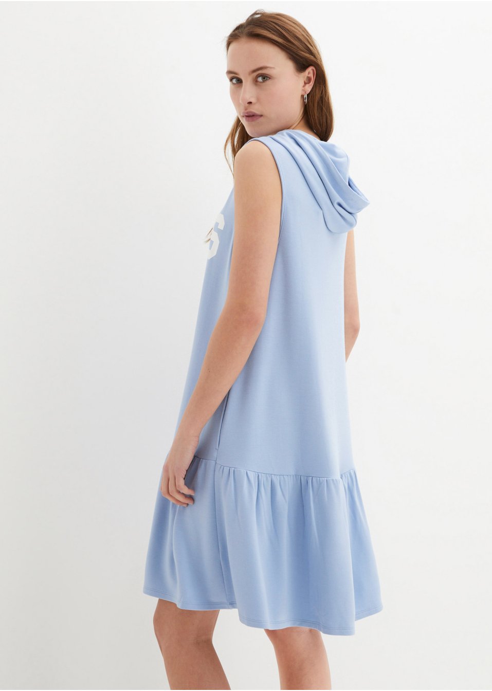 Robe sweat à capuche, sans manches