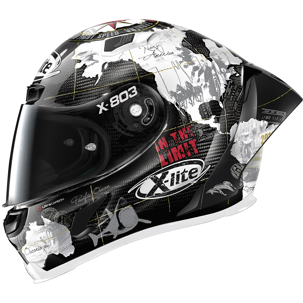 X-lite - Casque X-803 RS Ultra Carbon Replica Carlos Checa Noir / Blanc