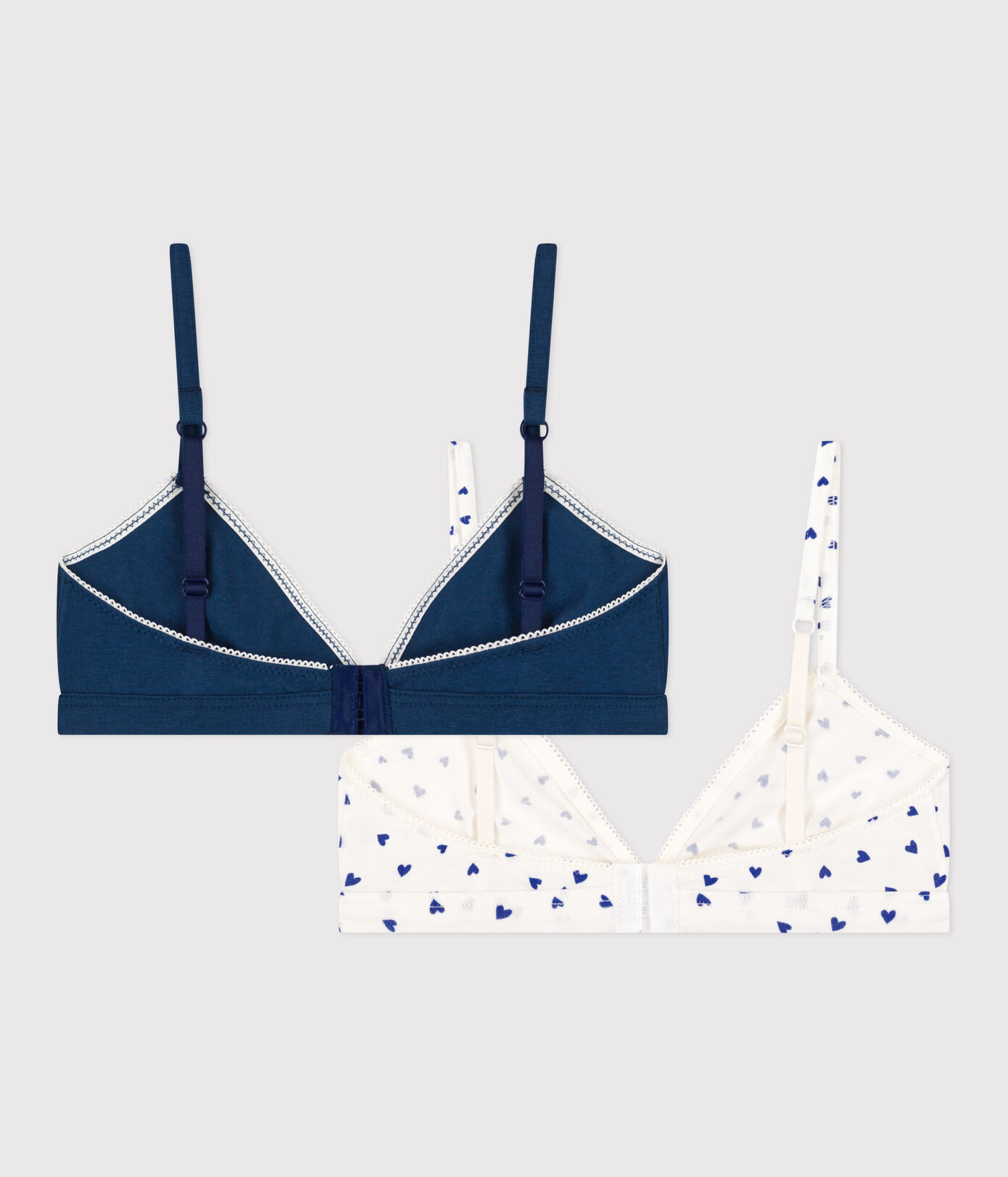 Lot de 2 soutiens gorge cœur en coton et élasthanne fille