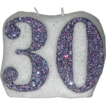 IHDE KERZEN Zahlenkerze 30 mit Glitter