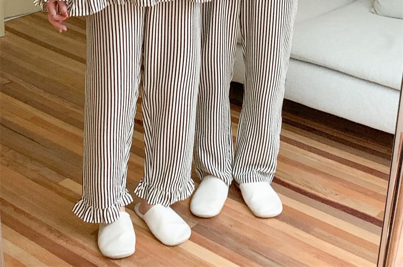 Sadelle - Bijpassende gestreepte pyjamatop / broek / jurk / set voor koppels