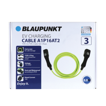 Blaupunkt Electric Verhicle 1 Fase laadkabel 16Ah capaciteit