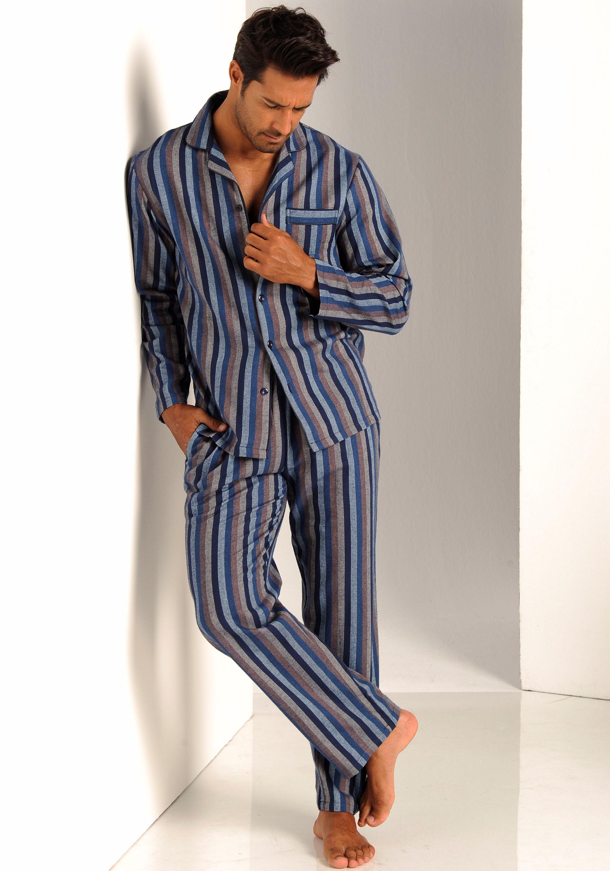 H.I.S Pyjama, 2 Stk. weich aus Flanell im Streifendesign