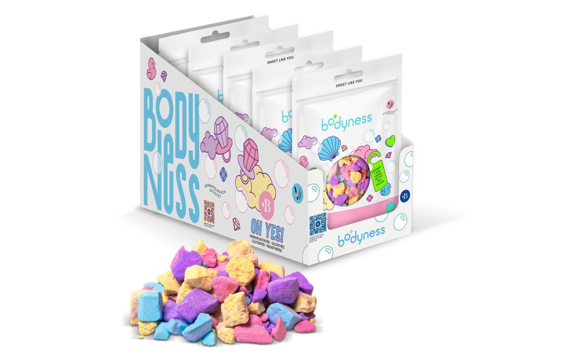 Bodyness Badestreusel Sugar Rush 1 Stück, assortiertBunte Badestreusel Mischung ideal für entspannende Bäder