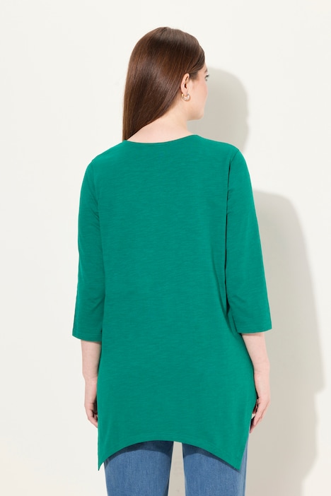 Shirt, A-Linie, V-Ausschnitt, 3/4-Arm, Biobaumwolle