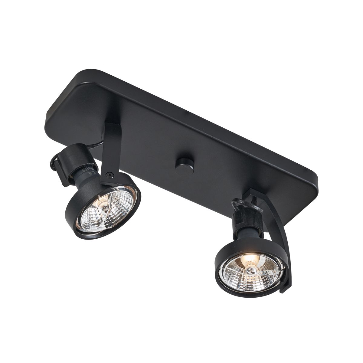 Design plafondspot zwart GU10 70mm 2-lichts draai- en kantelbaar - Vo
