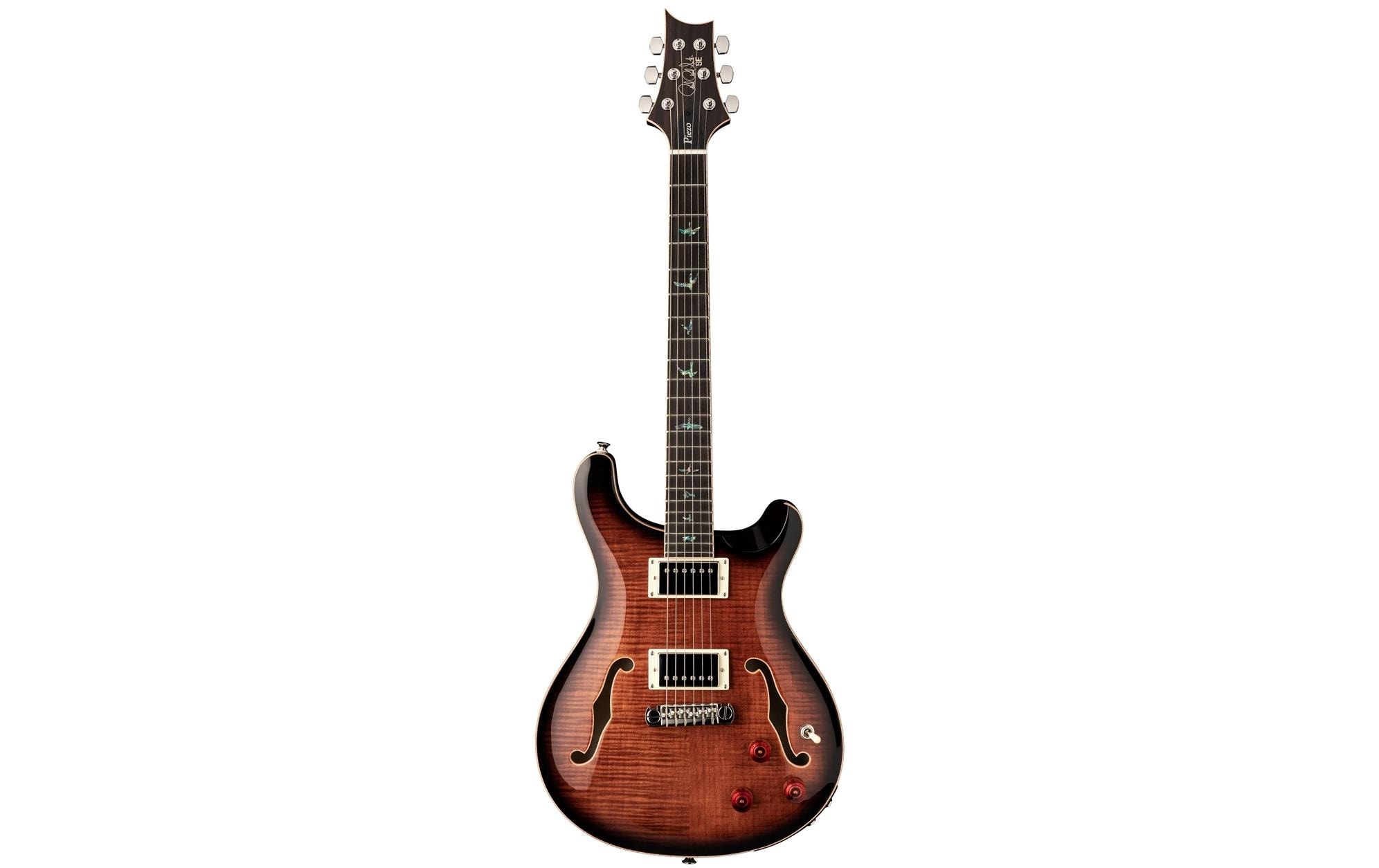 E-Gitarre SE Hollowbody II Piezo – Black Gold Burst<br>Hollowbody-E-Gitarre mit Humbucker-Pickups und einem Piezo-System