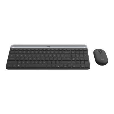 Logitech MK470 - Ensemble clavier et souris sans fil - ultra fin - Azerty - graphite