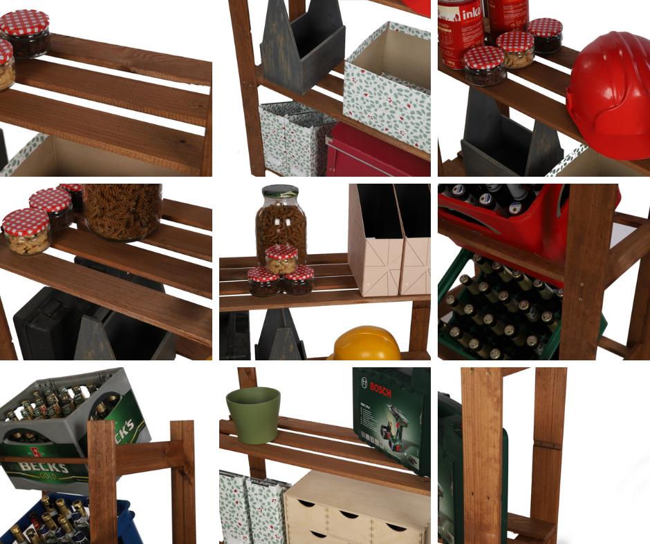 PROREGAL Hoekplank Pinepeak HxBxD 50 x 85 x 38 cm 2 Planken 1,2 cm Dik Dennenhout Bruin