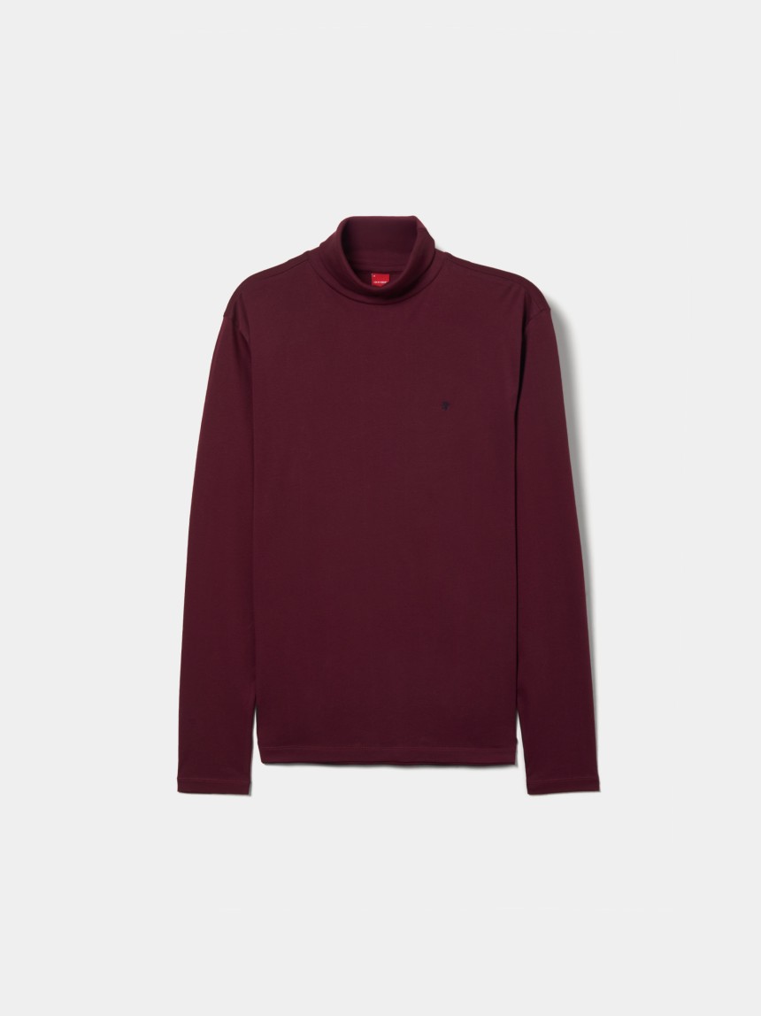 Camisola básica de gola alta em algodão