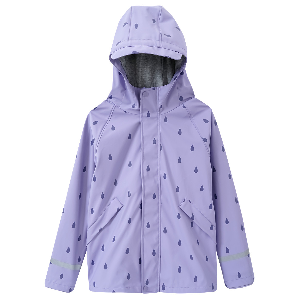 Yigga Kinder Regenjacke mit Regentropfen-Muster helllila