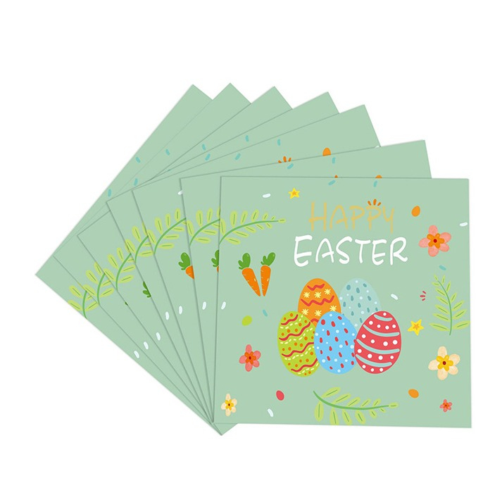 (20er Set) 33x33cm Einweg Servietten Oster Party Tisch Dekoration - Happy Easter