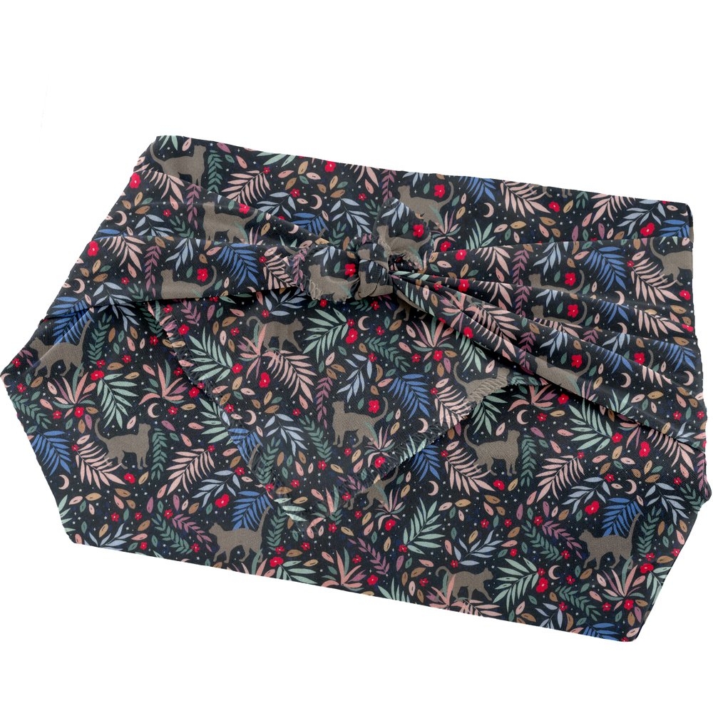 Furoshiki Moyen 48 X 48 Cm Nuit Féline