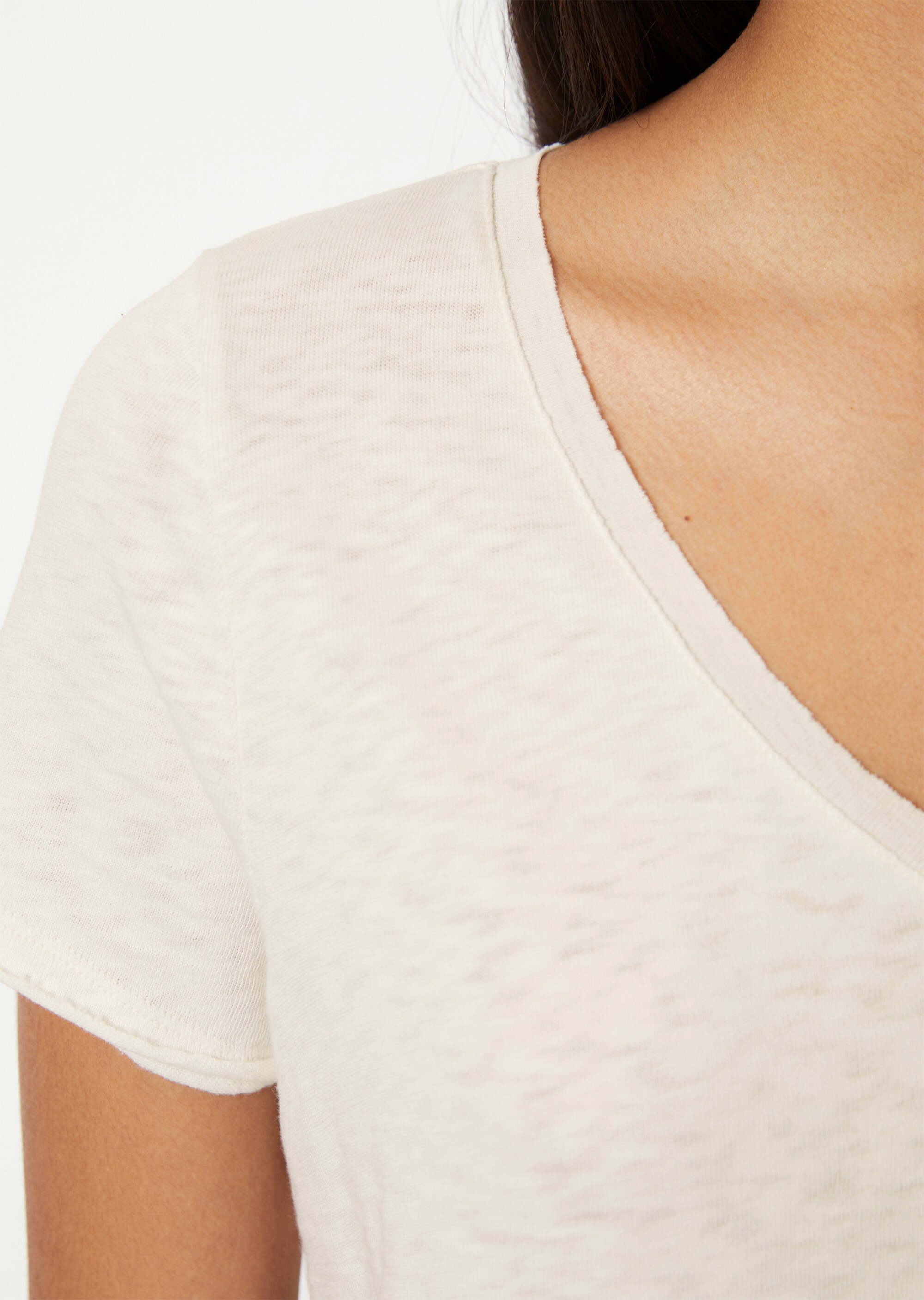 V-Neck-T-Shirt regular Organic-Slub-Cotton