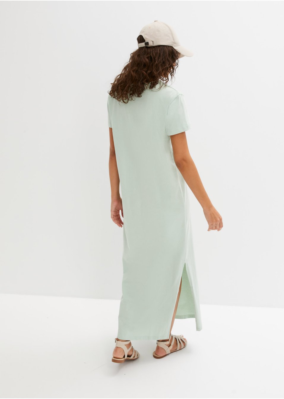 Robe longue en coton avec fente