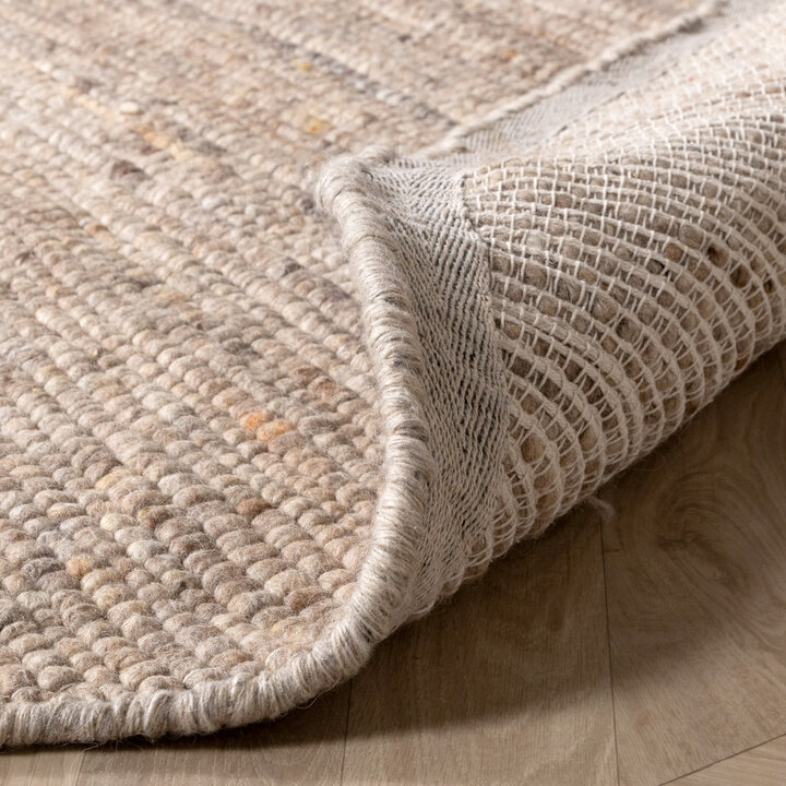 Rond wollen vloerkleed - Feline Taupe/Gemeleerd