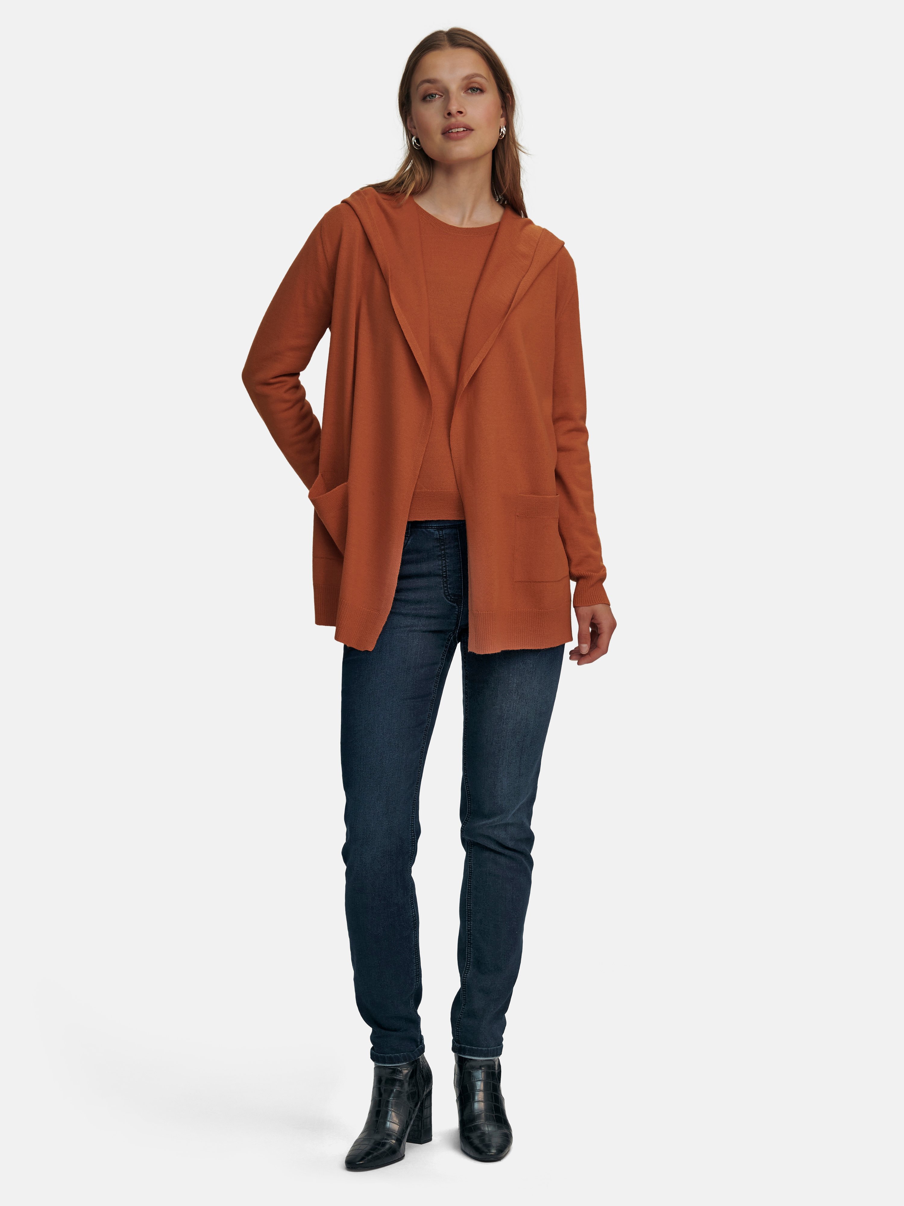 Strickjacke mit Kapuze
