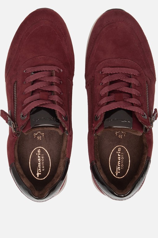 Tamaris Comfort Sneakers rood Leer
