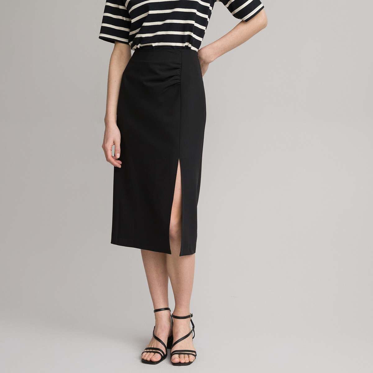 COLEÇÕES LA REDOUTE<br>Saia lápis midi em poliviscose