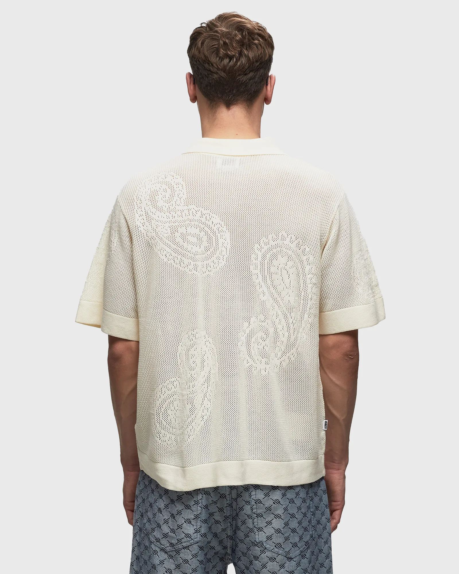 Obey Tear drop open knit shirt