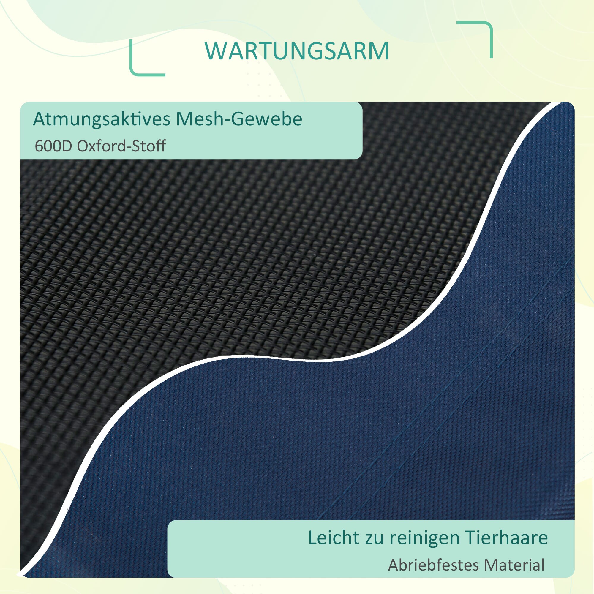 PawHut Hundebett erhöht und leicht zu reinigen blau 76,2L x 61B x 18H cm