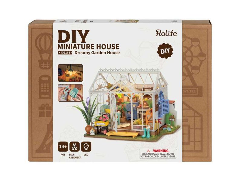 RoboTime Bausatz Dreamy Garden House 3D-Puzzle aus lasergeschnittenen Holzteilen