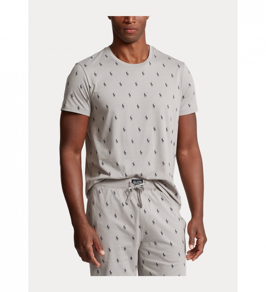 Camiseta Ralph Lauren cinza estampada