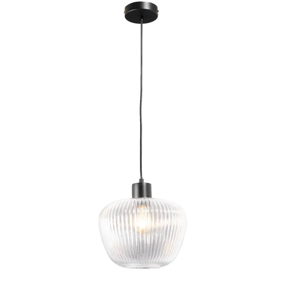Hanglamp Yosemite - helder/mat zwart - Ø25x120 cm