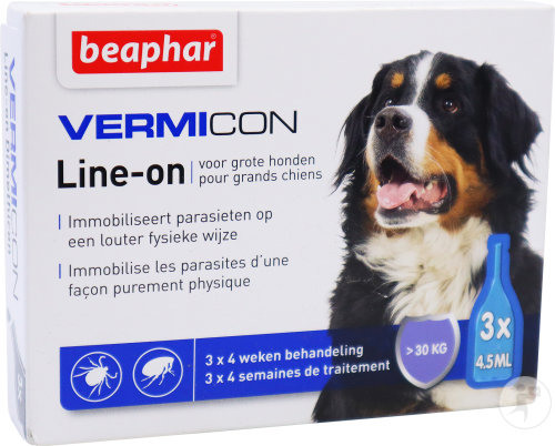 Beaphar Vermicon Line-On Pour Grands Chiens Doses 3x4,5ml