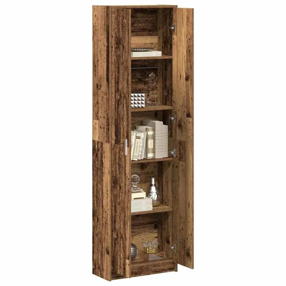 vidaXL - 2-deurs Kledingkast met planken - Hout - Oud hout - 55x25x189 cm