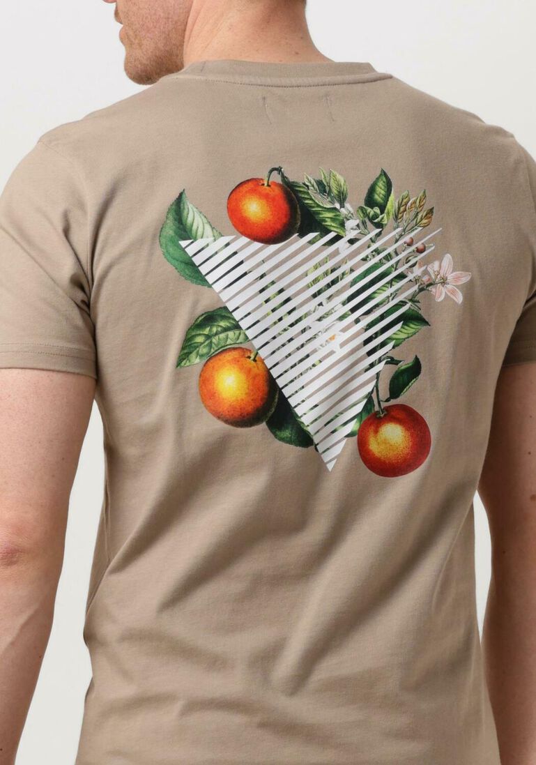 PURE PATH taupe pure path t-shirt tshirt with front and back print