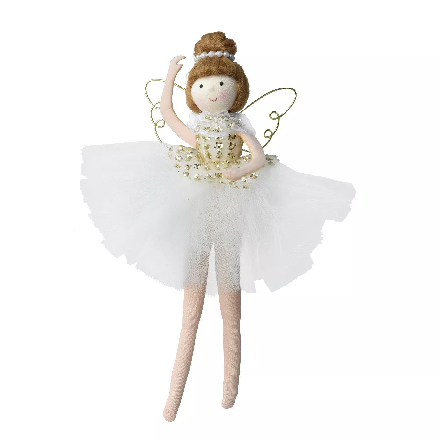 Ange de Noël à suspendre (H20 cm) Danseuse ballerine Dorée