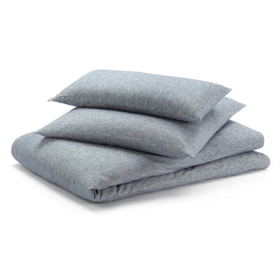 Bettbezug Flanell Fischgrat, Blau, 135 × 200 cm