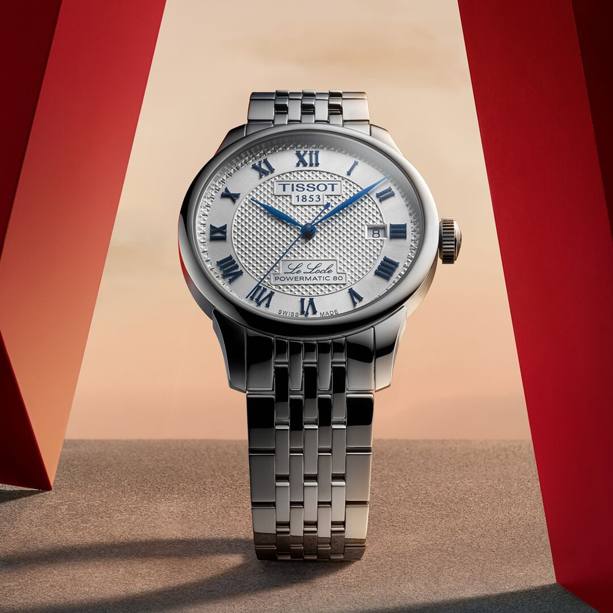Montre TISSOT T-classic homme automatique, bracelet acier inoxydable gris