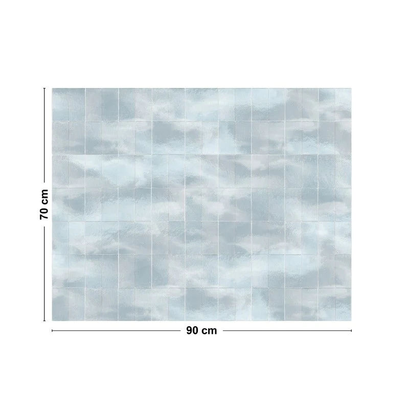 Crédence cuisine Fond de hotte ALU : L 90cm x H 70cm - ZELLIGE BLEU 99