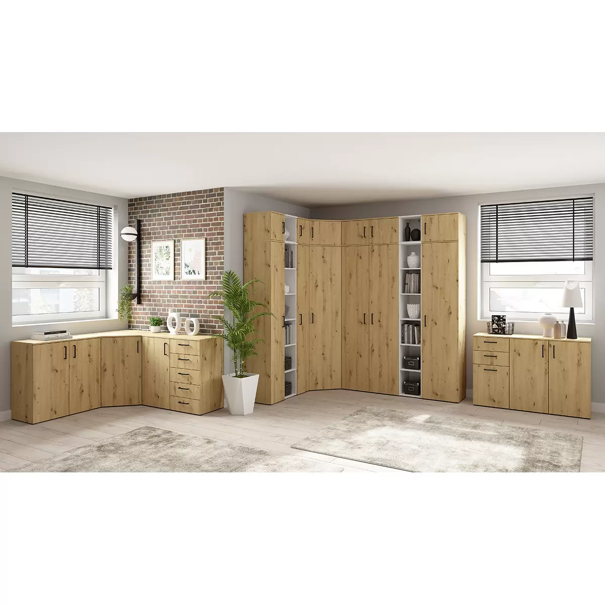 Drehtürenschrank 2T Cabinet Artisan Eiche